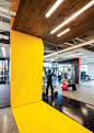 Gensler San Jose’s Fitness Center for Symantec : A vinyl pictograph indicates the spin room. Photography by Emily Hagopian.