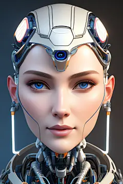 赛博机械姬正面CG插画设计