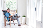 Fernweh Sling Wood Leather Chair