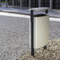 MINIUM - Public trash can by mmcité street furniture | ArchiExpo : Litter bin in all its beauty. This is Minium.  The smooth, finely grooved surface of the softly modelled body of the almond-shaped litter bin brings refined aesthetics to this category of 