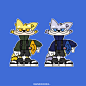 yellow design Character design  cats sculpture handmade craft resin figure arttoy