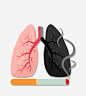 卡通创意吸烟有害健康公益广告插免抠png素材_新图网ixintu.com