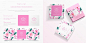 Pink flower packaging template. Free Vector