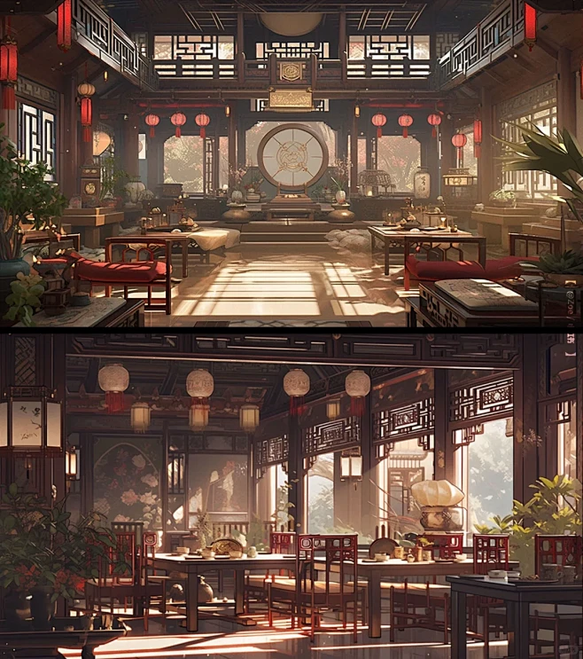 Ai笔下的中式厅堂 4 - 小红书-花瓣网