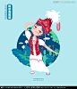 新疆柯尔克孜少数民族女孩人物插画