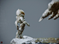 Welcome to The Strange Planet, Zhelong Xu : I want to show a huge monster with an oriental style facing an astronaut. The astronaut was weak, but she had a gun hidden behind her. The monster is huge and looks terrible, but the smiling face behind him is h