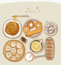 写意时光-自由畅想1采集到关于食物的插画