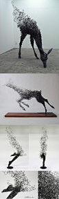 [【艺术创意】铁线雕塑作品。] 日本雕塑家 智博稻叶（Tomohiro Inaba）