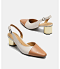 MASOOMAKE一字扣高跟鞋女2019春季新款 真皮粗跟鞋子方头浅口单鞋-tmall.com天猫