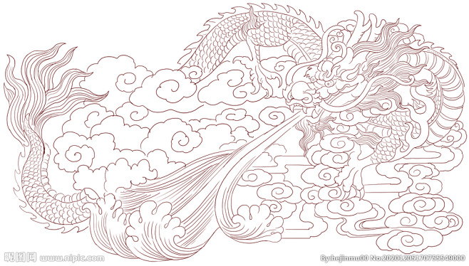 水龙图片,水龙模板下载,龙图 白描龙图 ...