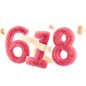 618年中大促通用3D毛绒材质618立体数字文字标题艺术字元素素材