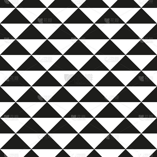 白色背景上黑色三角形的抽象装饰。几何无缝...