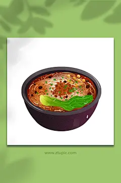 重庆小面重庆特色美食元素插画
