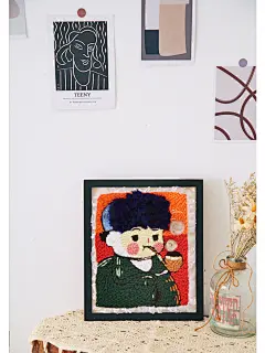 DIY戳戳乐材料包定制俄罗斯戳戳绣名画梵高自画像