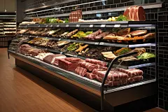 肉禽新鲜肉类生鲜货架摄影图