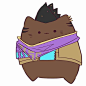 This may contain: a cat with a scarf around its neck
