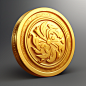 longtu2_Game_icon_a_gold_coin_retro_European_realistic_style