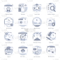 Set of Social Media Flat Rounded Icons