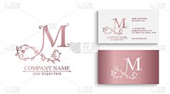 Premium Vector M标志。字母、字母和名片。精英公司的个人标志或标志。