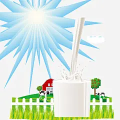 绿色栅栏牛奶背景装饰_新图网 https://ixintu.com 绿色栅栏 扁平化 阳光 草地 牛奶背景装饰