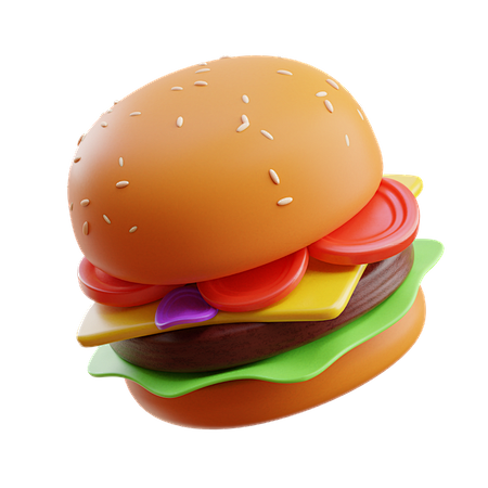 Burger 3D Illustrati...