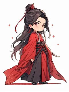 AIGC|插画|线描|Q版古风（有魔法） - 小红书