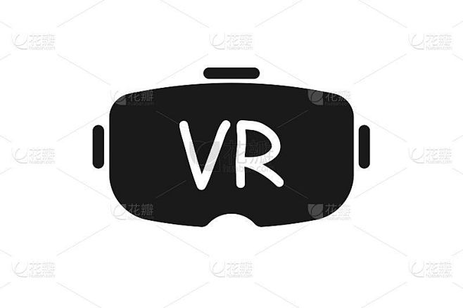 VR眼镜图标，标志，虚拟现实概念，游戏玩家眼镜。向量EPS10
