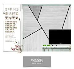 北欧客厅沙发电视背景墙壁纸现代简约线条卧室装饰影视墙壁画墙纸-tmall.com天猫