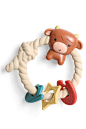 Shake the teething blues away with an adorable Ritzy Rattle™! Our silicone rattle teether features a gentle rattle sound and includes two silicone rings to keep baby’s hands busy. The rattle teether is easy for baby to grasp and its raised textures will h
