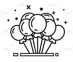 balloon line icon. Birthday, wedding party celebra