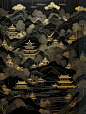 中式插画 | 黑山银水涧