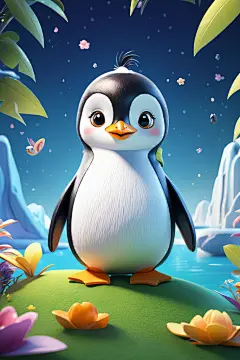 南极动物可爱甜心小动物模型图片