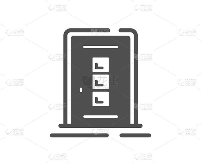 门图标。建筑入口标志。向量