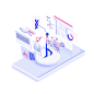Isometric people characters illustartion business Technology vr artificial Smart creative