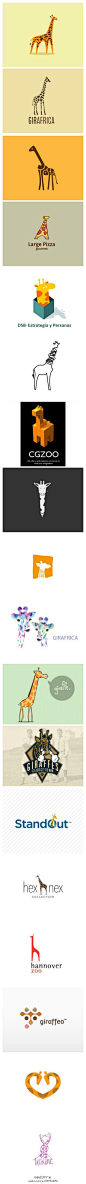 18个以长颈鹿为主题的创意Logo设计，呆萌呆萌的呢。非创意不广告@北坤人素材