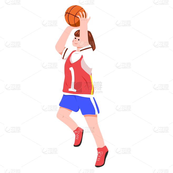扁平-篮球运动人物插画5