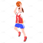扁平-篮球运动人物插画5