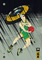 Edo—Ball : Edo Ball is a series of 10 original artworks inspired by Basketball, Culture, Japan and Ukiyo-e art.