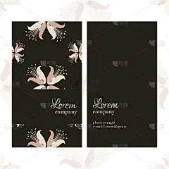 带有几何花卉图案的名片