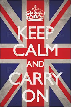Keep Calm and Carry On（保持冷静，继续前进）是1939年第二次世界大战开始时英国政府制作的宣传海报，原计划应对纳粹占领英国这一情况发生后，用以鼓舞民众的士气。这张海报由于发行量有限，最初并不为人所知。2000年它被人发现并被众多商家印刷发行以作为产品的装饰主题。到2012年为止，已收集到了15份当年印刷的海报。