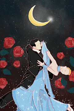 爱情情侣情人节插画