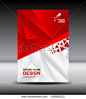Red and White Cover design Annual report vector illustration,booklet,poster