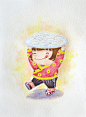 松果子sharon  的插画 吃饺子喽