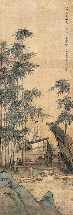 苏六朋——《仿陈老莲笔意》欣赏  |  
苏六朋(1791—1862)，广东顺德人。字枕琴，号怎道人、怎叔、南水村佬、南溪渔隐、浮山樵者、石楼吟叟、南水人、南水渔郎、浮山山人、浮山七十二洞天樵子等。中国清代画家。能书隶草行多种字体;能画山水人物花鸟。宗法赵子昂、唐伯虎、仇十渊、吴伟、黄慎，又亲得罗浮山僧德坤的真传，画技娴熟高超，既能作端秀精细的工笔画，也能作粗毫写意的简笔画。尤善画人物，绘写了不少盲公、卖艺人等市井人物，是广东画坛上独树一帜的画家。