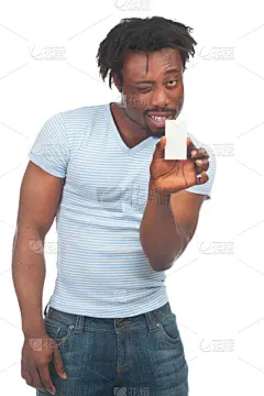 男人,名片,使眼色,商务,空的,背景分离,仅男人,一个人,仅一个男人,商业金融和工业