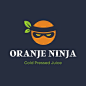 Orange and Green Juice Flat Illustrative Food Service Logo