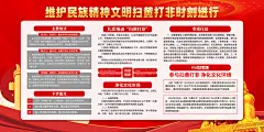 严打黄赌毒宣传扫黄打非展板宣传海报素材