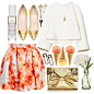 A fashion look from November 2014 featuring white tops, red skirt and kate spade handbag. Browse and shop related looks.