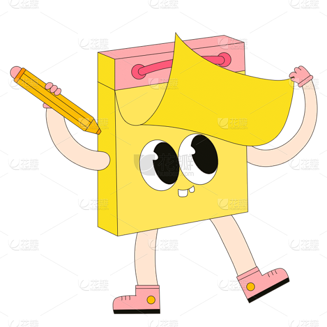 孟菲斯-拟人元素贴纸-便利贴