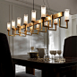 Chandeliers & Pendants - STRUCTURAL BRUSHED BRASS CHANDELIER